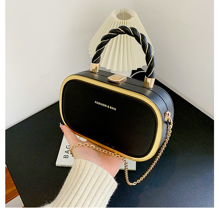 Chic Mini Handbag with Gold Accent
