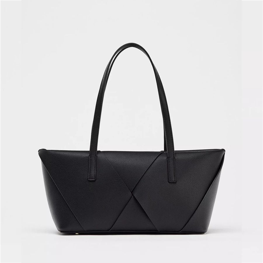 Classic Geometric Leather Tote Bag