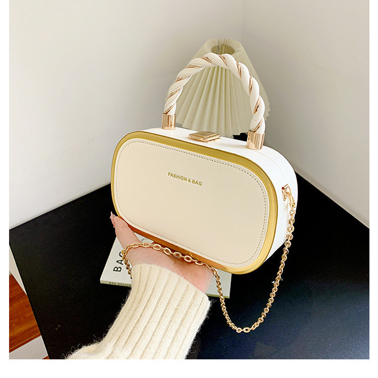 Chic Mini Handbag with Gold Accent
