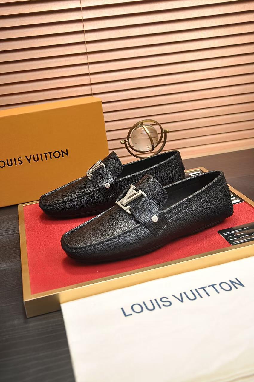 Luxury Monogram Leather Loafers – Classic Comfort & Style