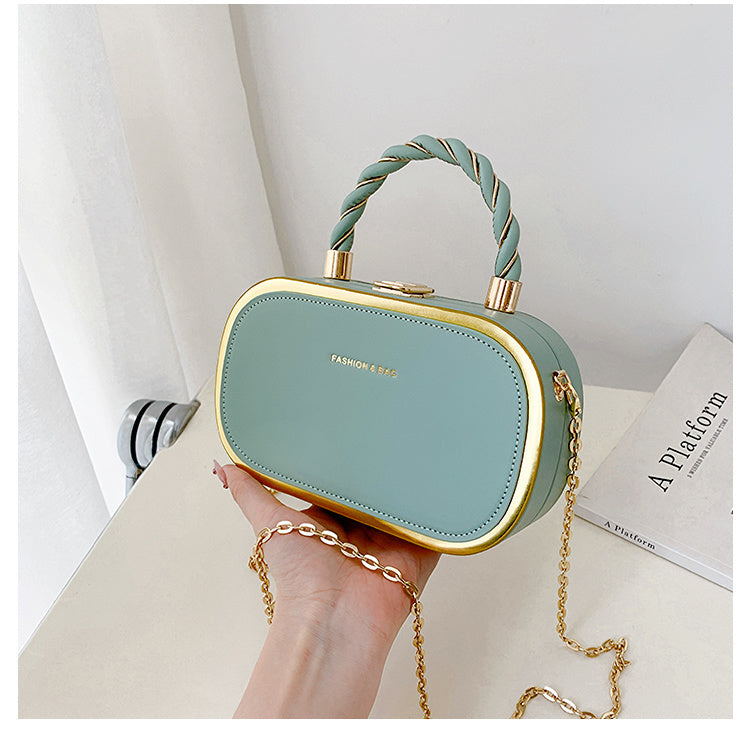Chic Mini Handbag with Gold Accent