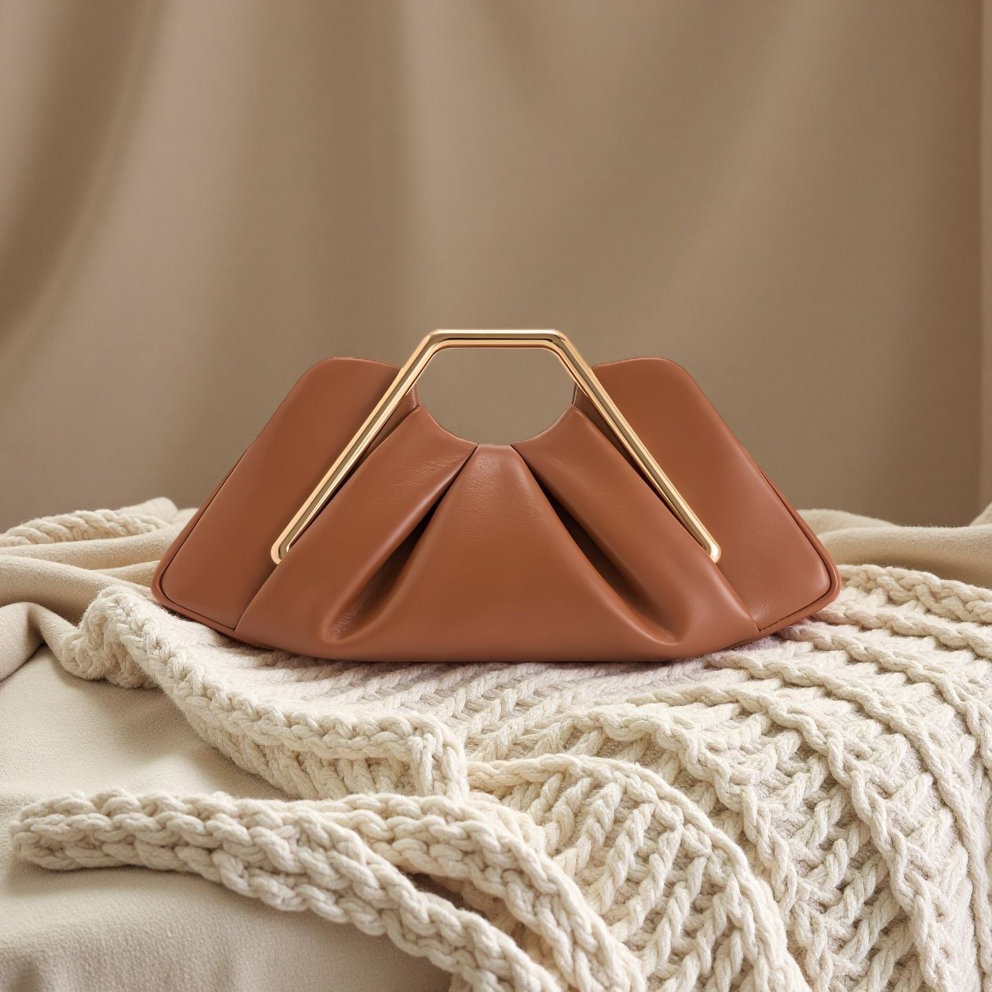 Luxury Pleated Handle Handbag
