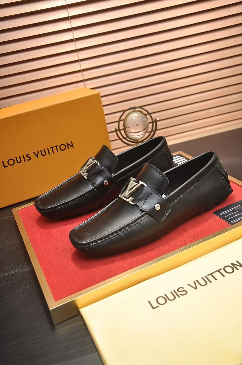 Luxury Monogram Leather Loafers – Classic Comfort & Style