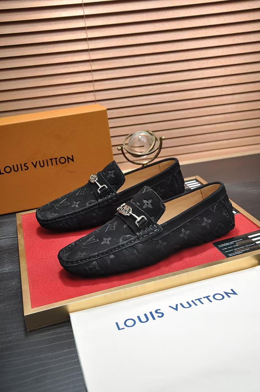 Luxury Monogram Leather Loafers – Classic Comfort & Style