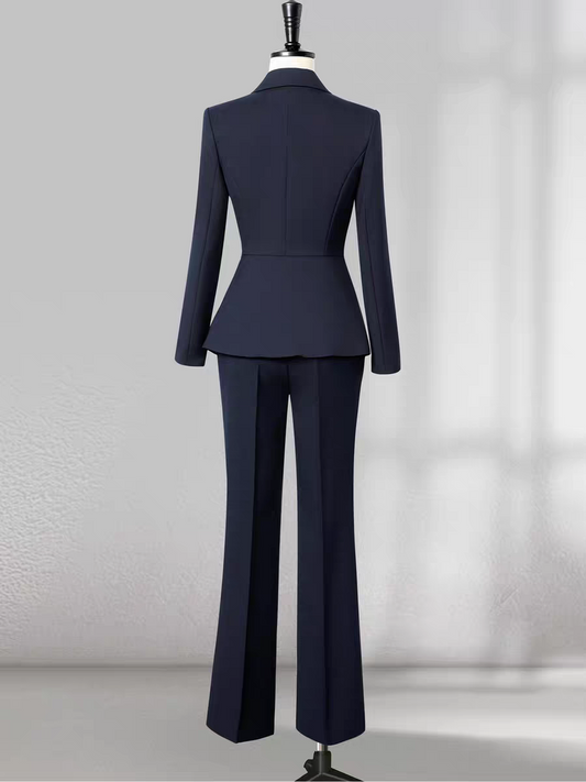 Elegant Asymmetrical Blazer & Trouser/Skirt Set