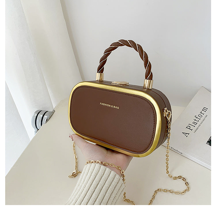Chic Mini Handbag with Gold Accent