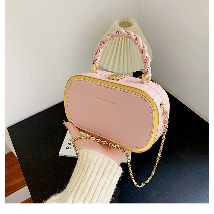 Chic Mini Handbag with Gold Accent