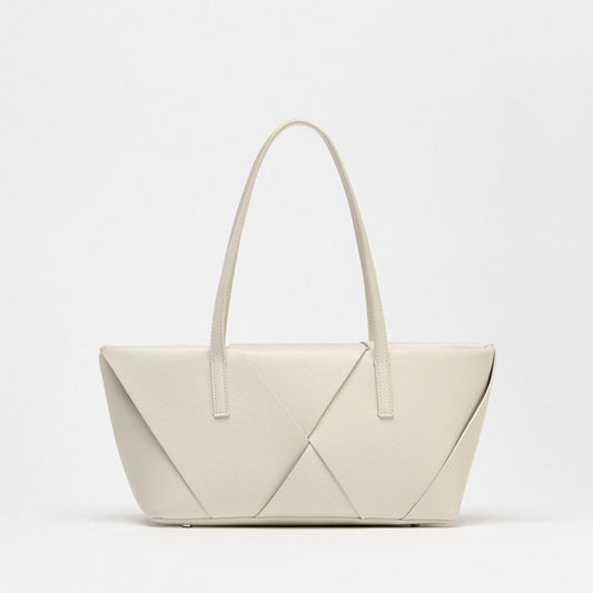 Classic Geometric Leather Tote Bag