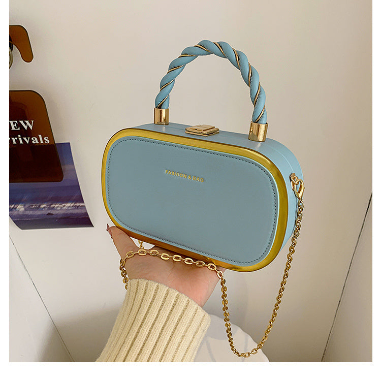 Chic Mini Handbag with Gold Accent