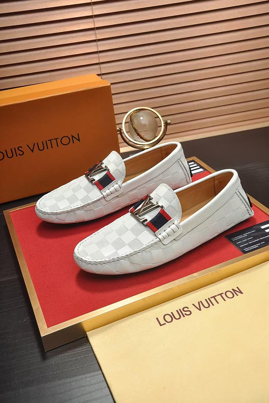 Luxury Monogram Leather Loafers – Classic Comfort & Style